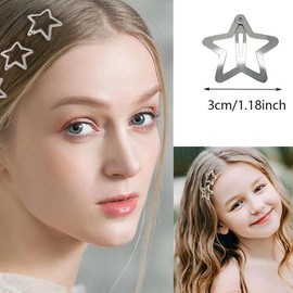 30 Pcs Star Hair Clips, Metal Snap Hair Clips Cute Star Hair Clips Non-Slip Snap Hair Pins for Girls Women for Thin Hair Heavy Hair Star Barrettes Accessories