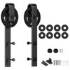 skysen Sliding Barn Door Hardware Roller Set Black (Spoke Wheel