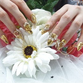 ❗Limited❗ Dubai's Dream Handmade Nail Tips - Long Round / ❗한정❗ 두바이의꿈 수제네일팁 - 롱라운드