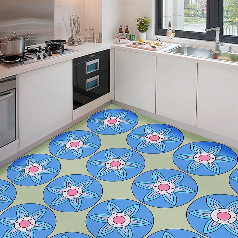 10Pcs 15x15cm Beautiful Kitchen Floor Sticker Non-Slip Removable Waterproof Wall