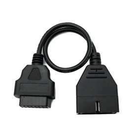 System-S OBD Cable 30 cm OBD 2 Socket for General Motors 12 Pin Black for Car Diagnostics