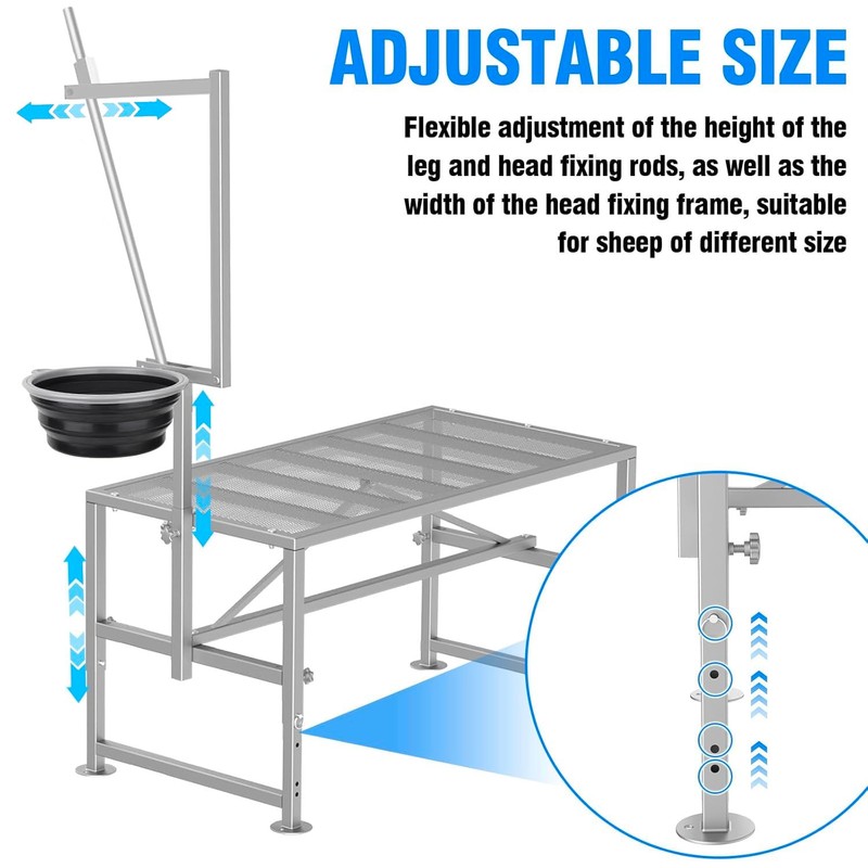 Feed Bin Goat Stand for Milking, 600LBs Goat Milking Stand,