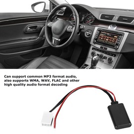 Qiilu Adaptador AUX de Bluetooth de 12 pines para coche de 12 V, adaptador AUX de Bluetooth para vehículo para automóvil apto para MCD RNS 510 RCD 200210300310500510 bluetooth rcd 300,vw rcd 210 bluetooth,rcd 210 bluetooth,rcd 210 mp3,rns 510 blueto