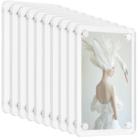 qxayxa Acrylic Magnetic Photo Frame 6 x 9 cm Transparent Small Frameless Double-Sided Acrylic Picture Frame Picture Display Clear Magnetic Photo Block Frame Pack of 20 / 10 Pairs