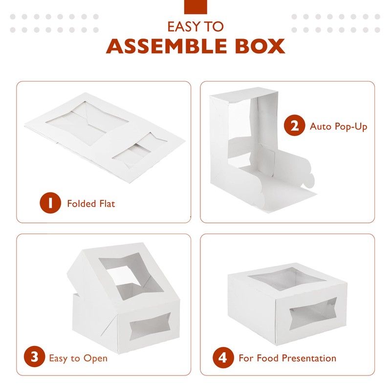 Fit Meal Prep 25 Pack Cake Boxes with Window 8