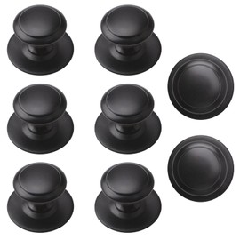 MOROBOR Stainless Steel Drawer Knobs, 8pcs Self-Stick Instant Cabinet Handle Pulls, 1.18Inch Adhesive Sliding Door Stick On Handle with Mounting Screws for Glass Cabinet Cupboard Drawer (Matte Black)