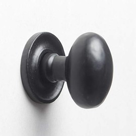 Yester Home Oval Cast Iron Metal Cabinet Knob Matt Black | Kitchen Bathroom Drawer Cupboard Wardrobe Handles | 25mm Diameter