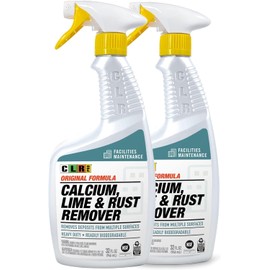 CLR PRO Calcium, Lime & Rust Remover - Quickly Removes Calcium, Lime, Hard Water Deposits and Surface Rust Stains, 32 Ounce Spray (Pack of 2)
