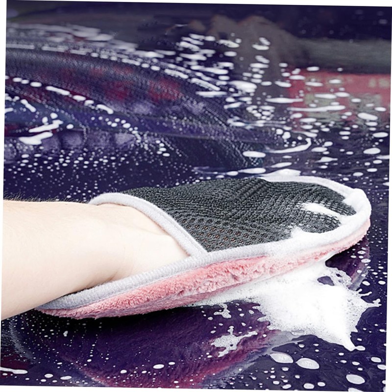 LIFKOME Reusable Car Wash Mitts Machine Washable Compact Design for