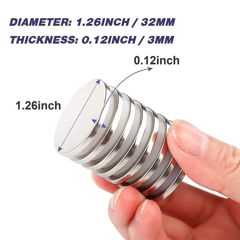 Super Strong Neodymium Disc Magnets with Double-Sided Adhesive, Powerful Permanent