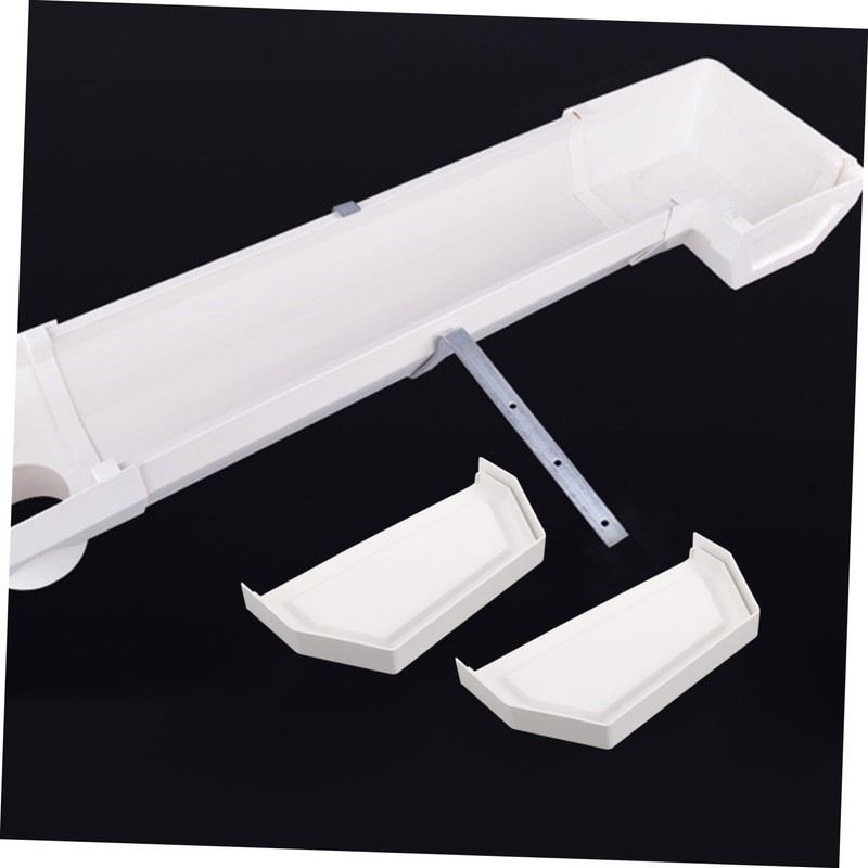 Tofficu Rain Gutter End Plug Gutter Accessories Downspout Parts PVC