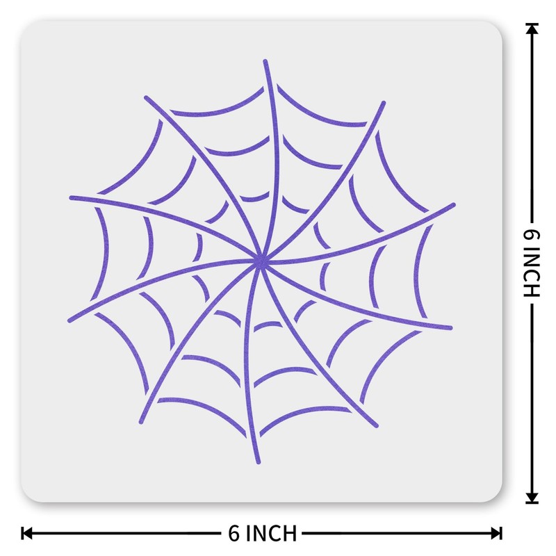 MAGJUCHE Spider Web Stencil 6 Inches, Reusable Stencil for Painting