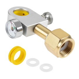 Aupoko CO2 Refill Adapter with a 3000 PSI Pressure Gauge for Connecting W21.8-14 Bottles