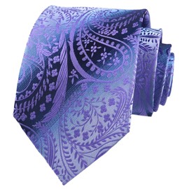 Floral Neckties for Men Purple Formal Summer Paisley Silk Tie Luxury Dances Wedding Neckties