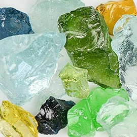 American Specialty (Jewel Mix) Mixed Landscape Glass Glass – Landscaping Glass - 10 lbs, Large