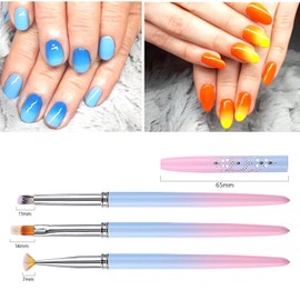 JCAKES 3pcs Ombre Nail Brush Ombre Brush for Gel Nails Manicure Brush Nail Paint Pen for Lace Line Gradient Color Nail Design Pen Nail Polish Tools Nail Art Brushes for Acrylic Nails