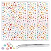 3 Sheets Self Adhesive Pearl Stickers Rainbow Round Face Gem