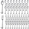 200 Pcs Dinner Forks and Spoons Silverware Set Heavy Duty