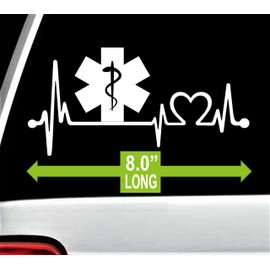 Star of Life Heartbeat Sticker EMT Lifeline Decal Ambulance Medical Emergency Paramedic EMS