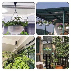 Plant Pulleys for Hanging Plants Plant Pulley Hanger with 6 PCS Metal Ceiling Plant Hooks Retractable Plant Hanger Adjustable Plant Hooks