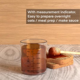 Coral Pastello - Glass Food Storage Containers with Bamboo Lids, Set of 2 Jars, 17oz, Airtight, Overnight Oats, Preserves, Food Storage Meal Prep