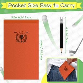 Yexiya Waterproof Golf Scorecard Book with Golf Pencil Golf Yardage Book All Weather Golf Notebook Golf Gifts Golf Log Book Pocket Golf Score Book for Men, Sports Outdoor Golf Club Accessories(Brown)