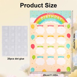 Penitue Birthday Calendar Chart, Colorful Happy Birthday Poster Calendar with Confetti Design Reusable Classroom Bulletin Board Decoration for School Back to School Teacher Supplies (Style 2)