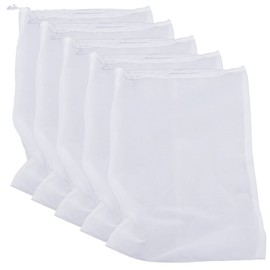 Therpin Reusable Nylon Fine Mesh Food Strainer Bag, All Purpose Food Grade Filter for Almond Milk, Coffee, Home Brewing, Hop, Juice (45cm x 30cm, 5 Pcs)