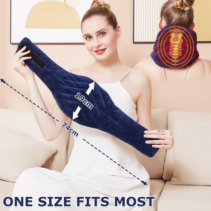 Comfheat USB Neck Heating Pad For Car Travel Heated Neck Wraps Pain Relief Warm Hot Compress Electric Neck Heat Pad For Soreness Stiffness Cervical Spondylosis Adjustable Temperature Auto Shut Off