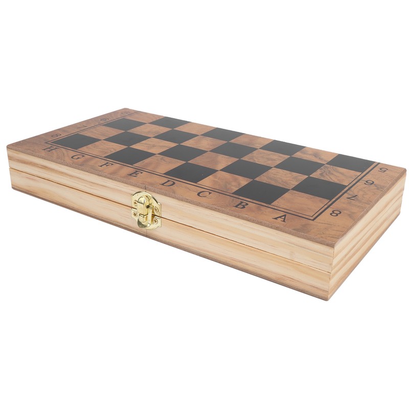 3 in 1 MultiFunctional Folding Wooden Chess Checkers Board Game