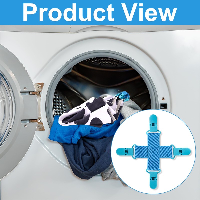 BOXOB 2pcs Bed Sheet Detangler, Blue Sheet Detangler Fitted Sheet