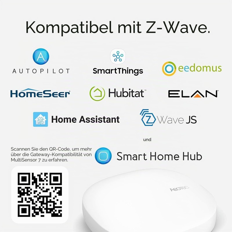Aeotec ZWA024-C Multi-Sensor 7 | Z-Wave Smart Home 6-in-1 Sensor