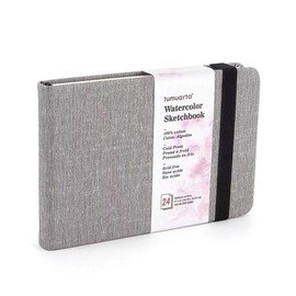 tumuarta Watercolour Sketchbook, 300 GSM, 100% Cotton, 10 x 15 cm, 24 Sheets, 48 Pages, Fine Grain, Acid Free, Watercolour Book, Watercolour Notebook for Use as Travel Sketchbook