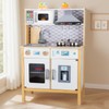 Play Kitchen for Kids, Wooden Kids Play Kitchen Playset with