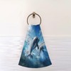 JMAVZWS Blue Dolphin Print Hand Towels for Bathroom Set of