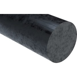 Extruded Nylon 6/6 Round Rod, Black, 24" Length x 1-3/8" Diameter