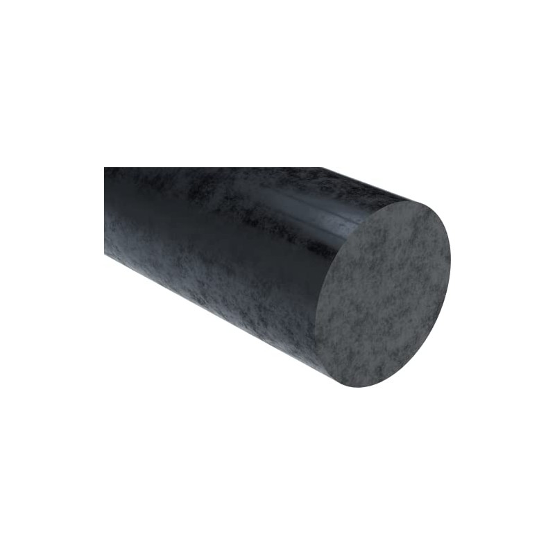 Extruded Nylon 6/6 Round Rod, Black, 24" Length x 1-3/8"