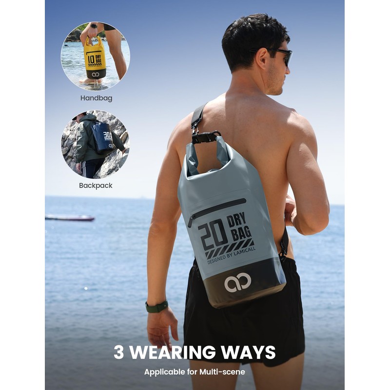 Lamicall Dry Bag, Waterproof Bag - [Robust & Anti-Scratch] 5L/10L/20L/30L/40L