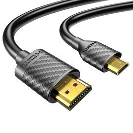 Micro HDMI to HDMI Cable 4K 60Hz, MicroHDMI Adapter Cord for Raspberry Pi 5 4, Camera, GoPro Hero 7 6 5, Lenovo Yoga, HDTV, Monitor, Canon/Nikon/Sony HDR Video & Audio Capture Card - Long 2m