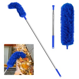 Gutter Cleaning Tools Roofing Tool Guard Cleaner Tool with Telescopic Extendable Telescopic Pole 8.2ft, Easy Remove Leaves and Debris from The Ground Blue