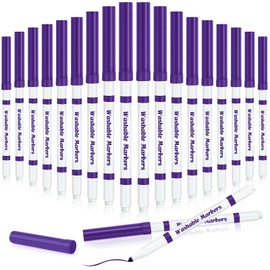 18 Pcs Line Washable Markers Bulk Purple Fine Tip Markers Set Coloring Thin Tip Drawing Washable Pen for Kids Toddler Teacher Art School Classroom Back to School Gender Reveal Party Supplies,Ages 6+
