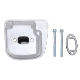 Exhaust Muffler with Gasket Kit, Brushcutter Muffler Compatible with FS55 FS55C Engines Exhaust Kit, 4140 140 0609 OEM Parts for Motor Pipe, Replacement Muffler Exhaust