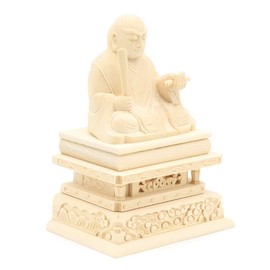 木彫 Buddha 日蓮 Saints 座像 2.0 Dimension 桧木 15131 