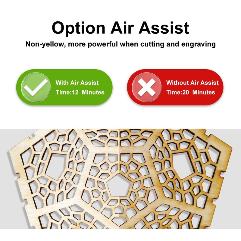 Longer Air Assist for RAY5 10W, Large Airflow, Adjustable Airflow