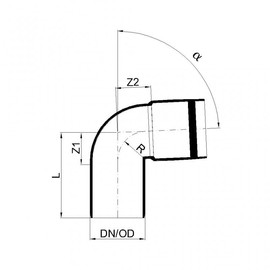 PoloPlast Polo Kal XS Elbow DN 50, 87.5 Degrees