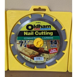 OLDHAM 7256814 7-1/4-Inch 14T Carbide Nail Cutting Saw Blade