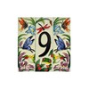 Hand-painted daytime pond-themed custom address ceramic house numbers tiles 15