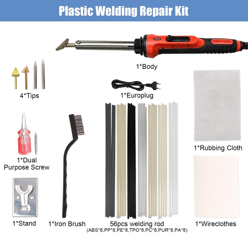 Plastic Welding, 100 W Multifunctional Soldering Iron Set, 3 Speed