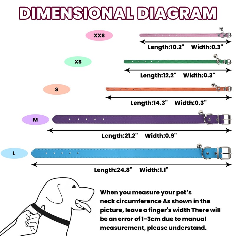 S Dog Collar for Small Dogs Adjustable Dog Collars Cat