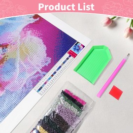 Diamond Art Kit: Roses Full Drill Painting for Adults - 5D 12"x16" Beginner DIY, Wall Decor Gift